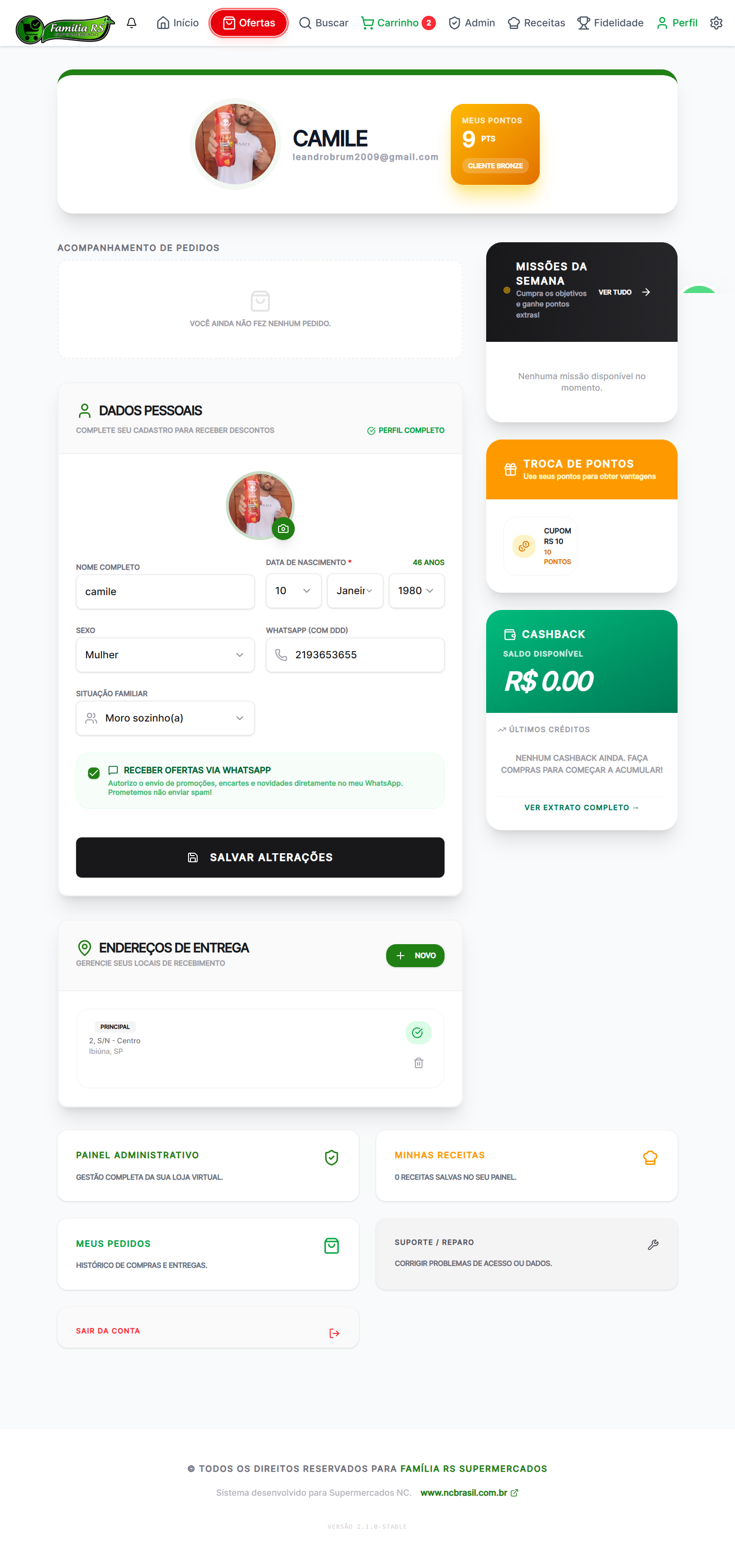 Carrinho & Checkout — Plataforma Premium