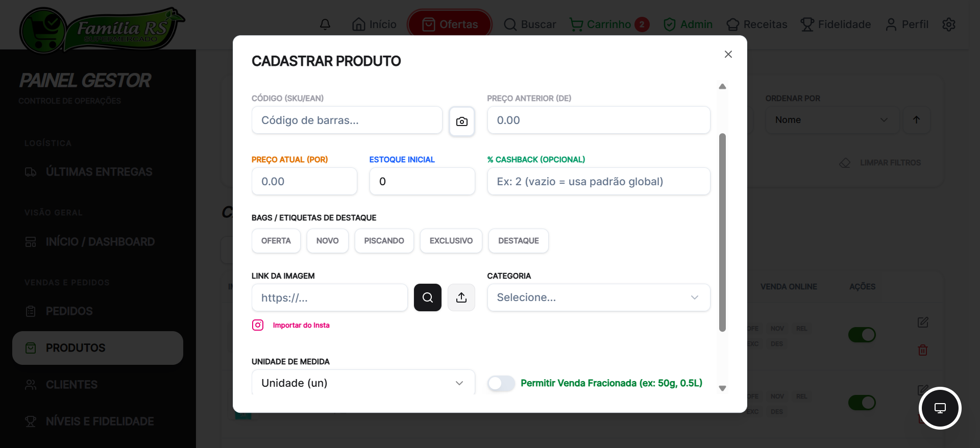 Site do Supermercado — Plataforma Premium